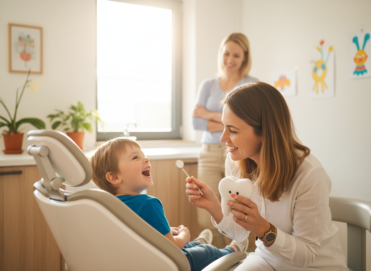 Dentist with child patient